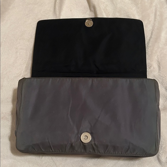 Prada Gray Nylon Black Link Strap Shoulder Bag - Picture 11 of 15